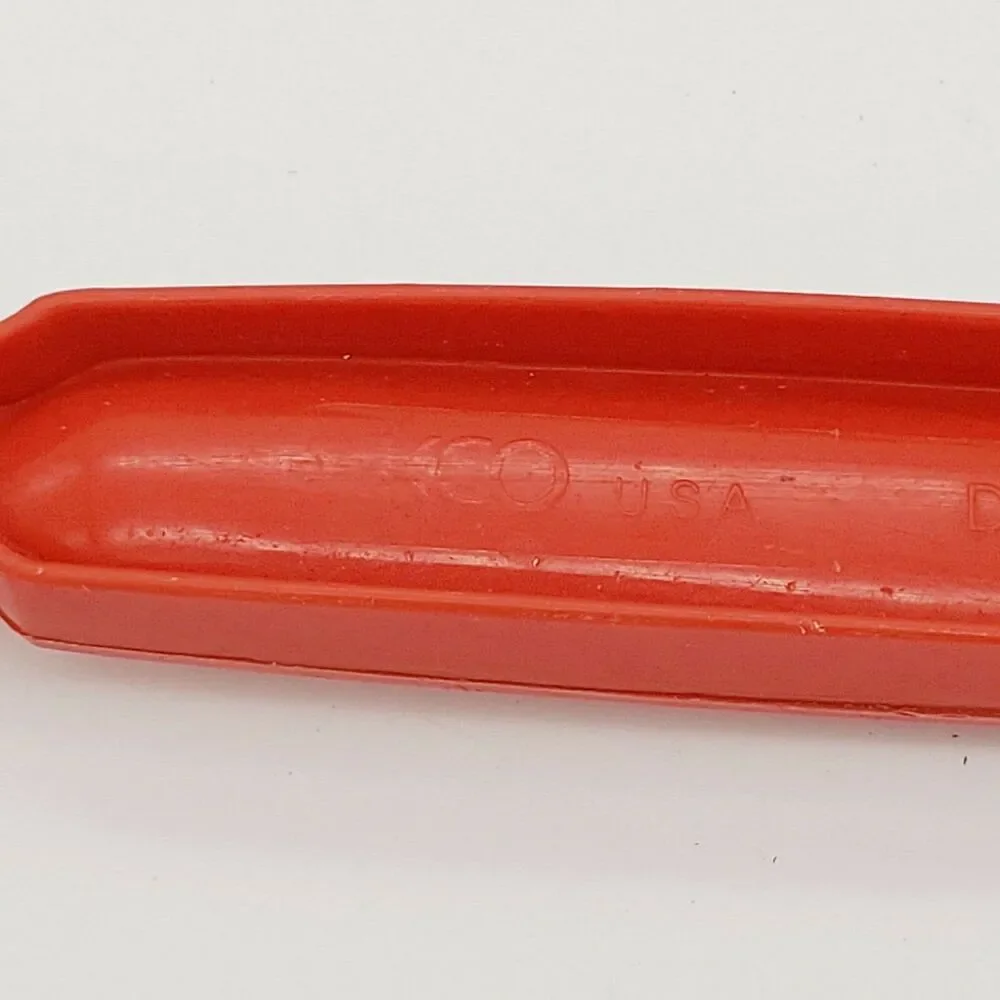 Vtg Ekco Slotted Spoon Red Plastic Kitchen Utensil USA Retro Classic Mid Century